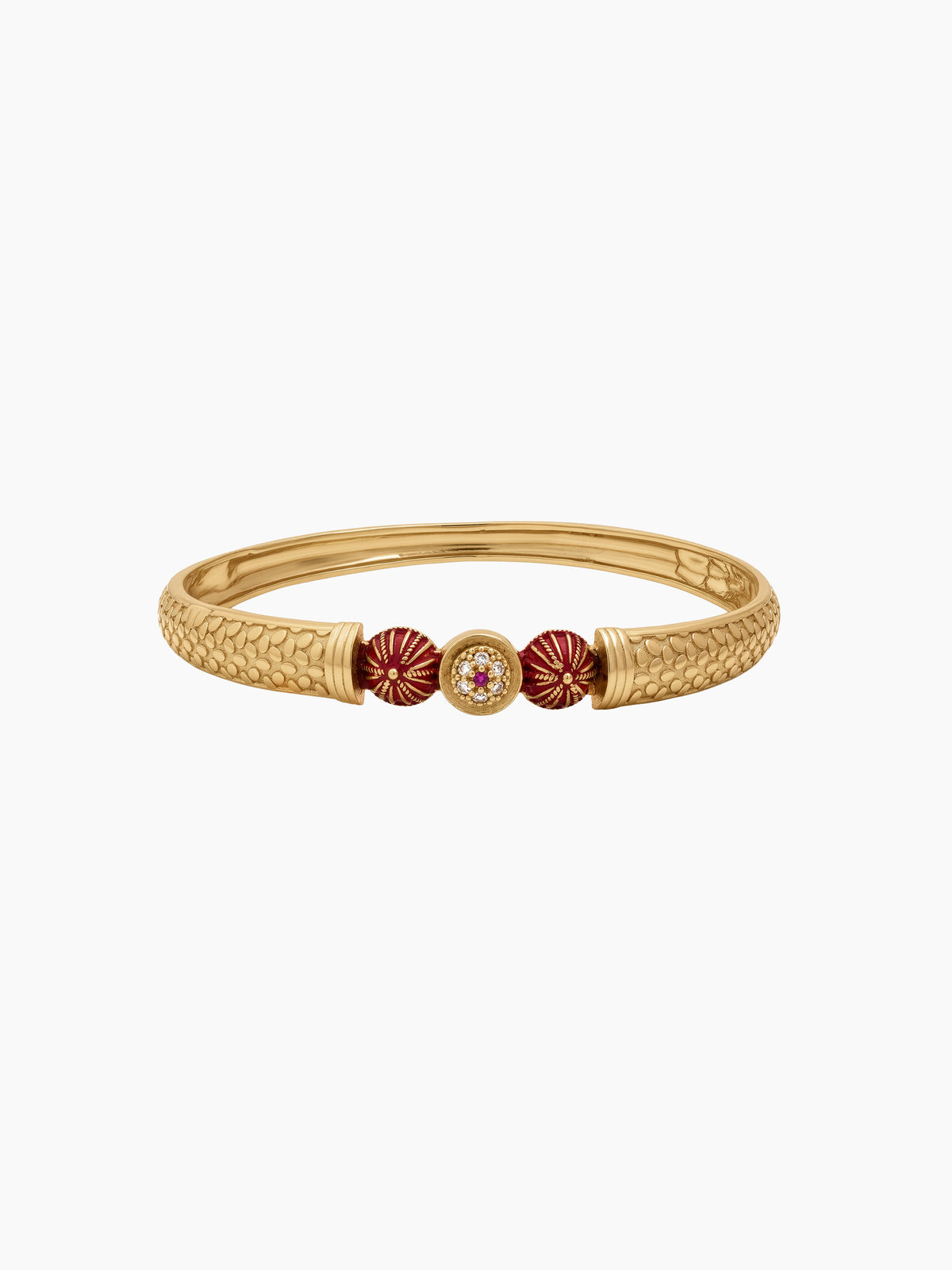 Aaruni Diamond Bead Gold Women's Bangles (Set Of 2)