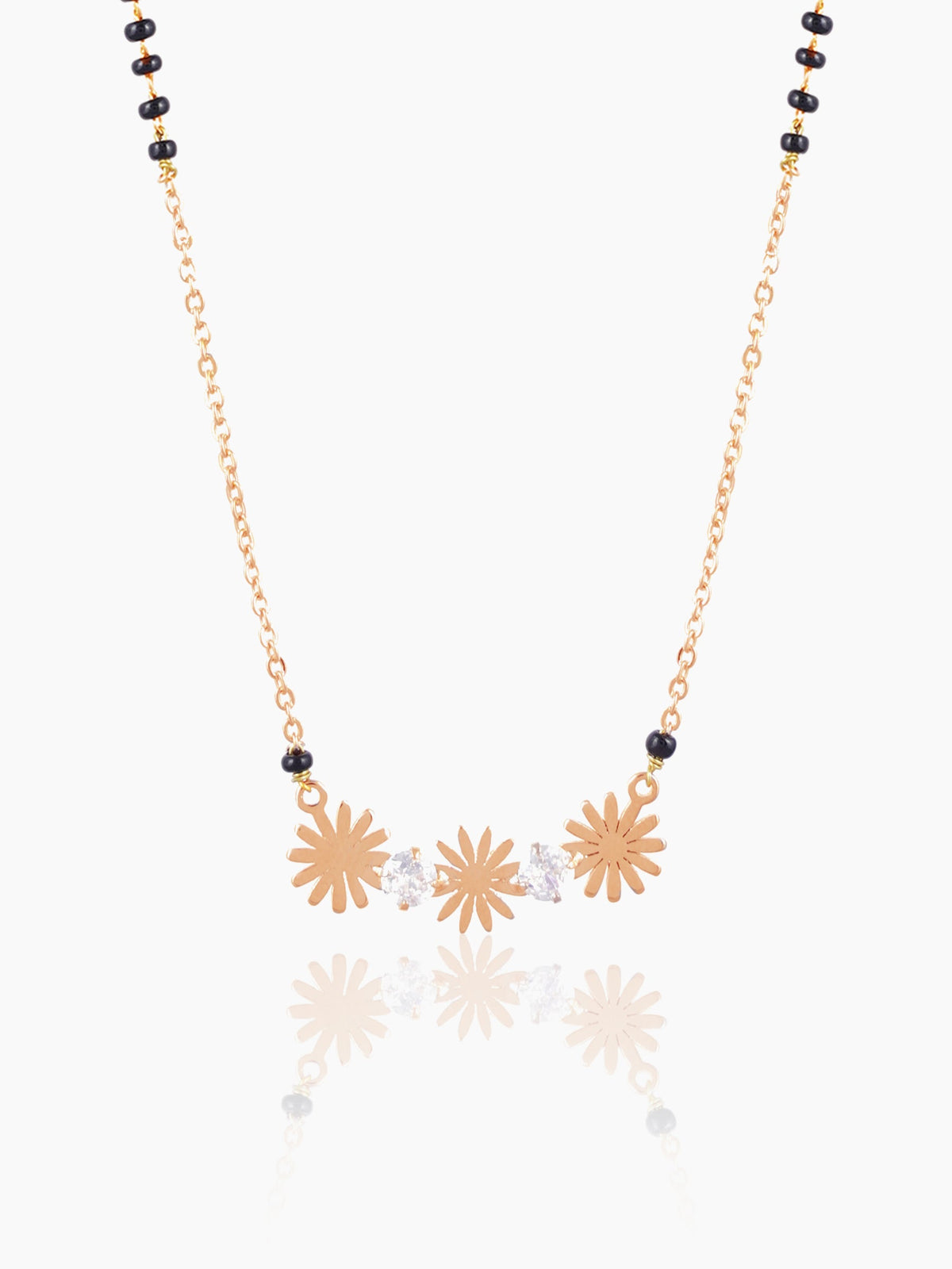 Ahaya Floral Discs Rosegold Plated Mangalsutra