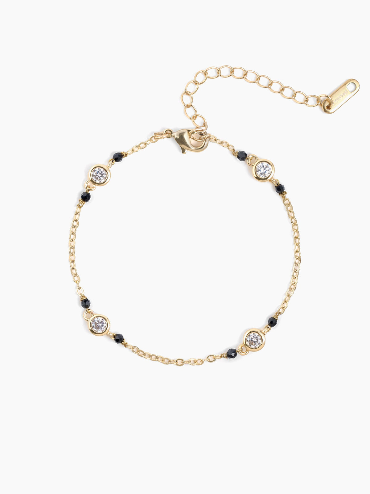 Amaira Diamond Studs Black Beads Mangalsutra Bracelet