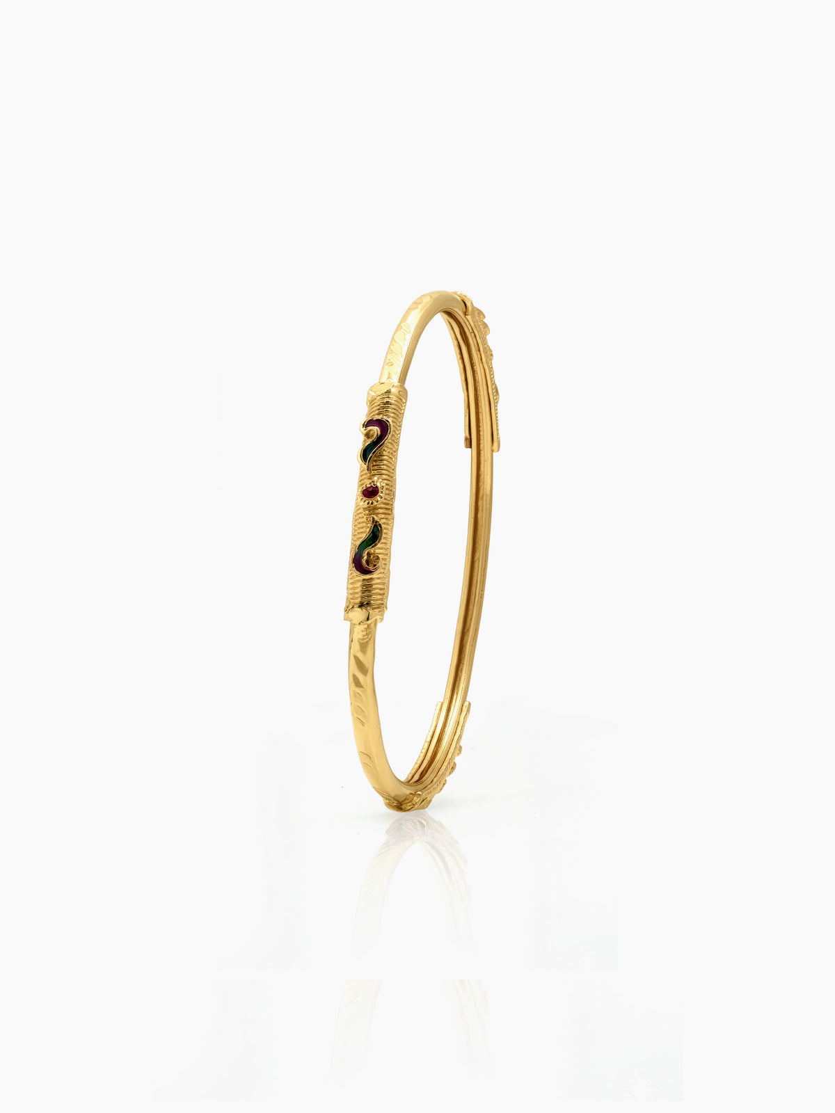 Anamika curved red-green Gold Set Of 2 Women's 2/4, 2/6, 2/8 Bangles