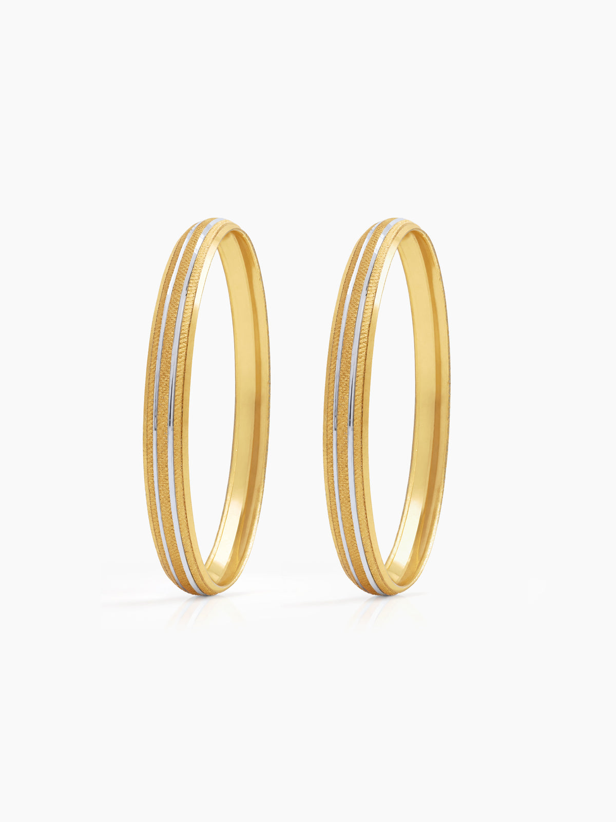 Anuja Double Silver Line Gold 2/4, 2/6, 2/8 Women's Bangles (Set Of 2)