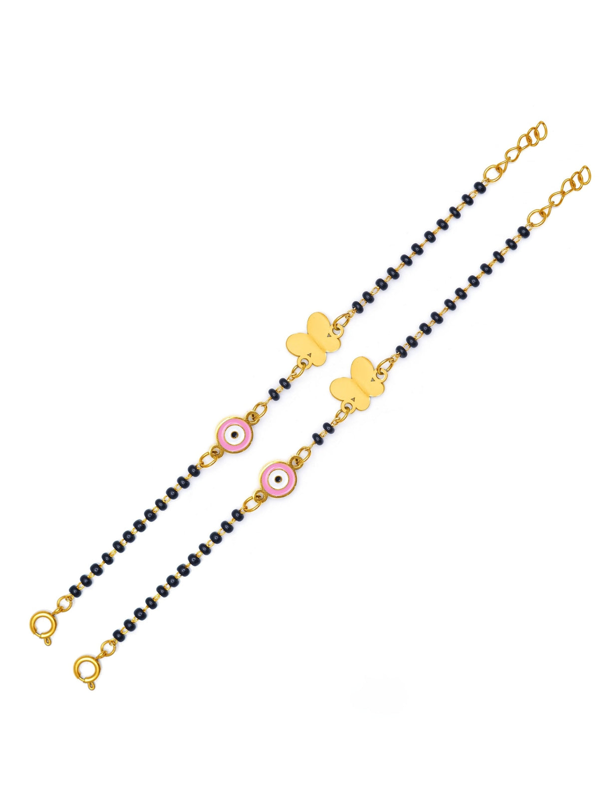 Butterfly Shield Charms 18K Gold Plated Kid's Nazariya Loose Bracelet