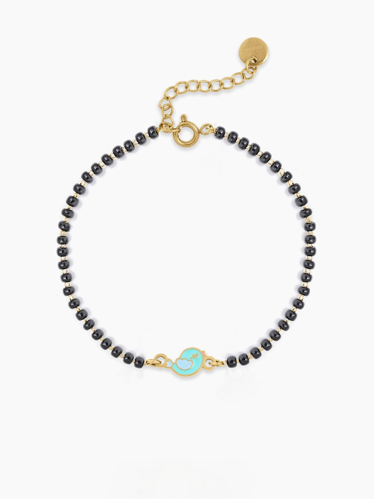 Chirpy Bird Charm 18K Gold Plated Kid's Nazariya Bracelet