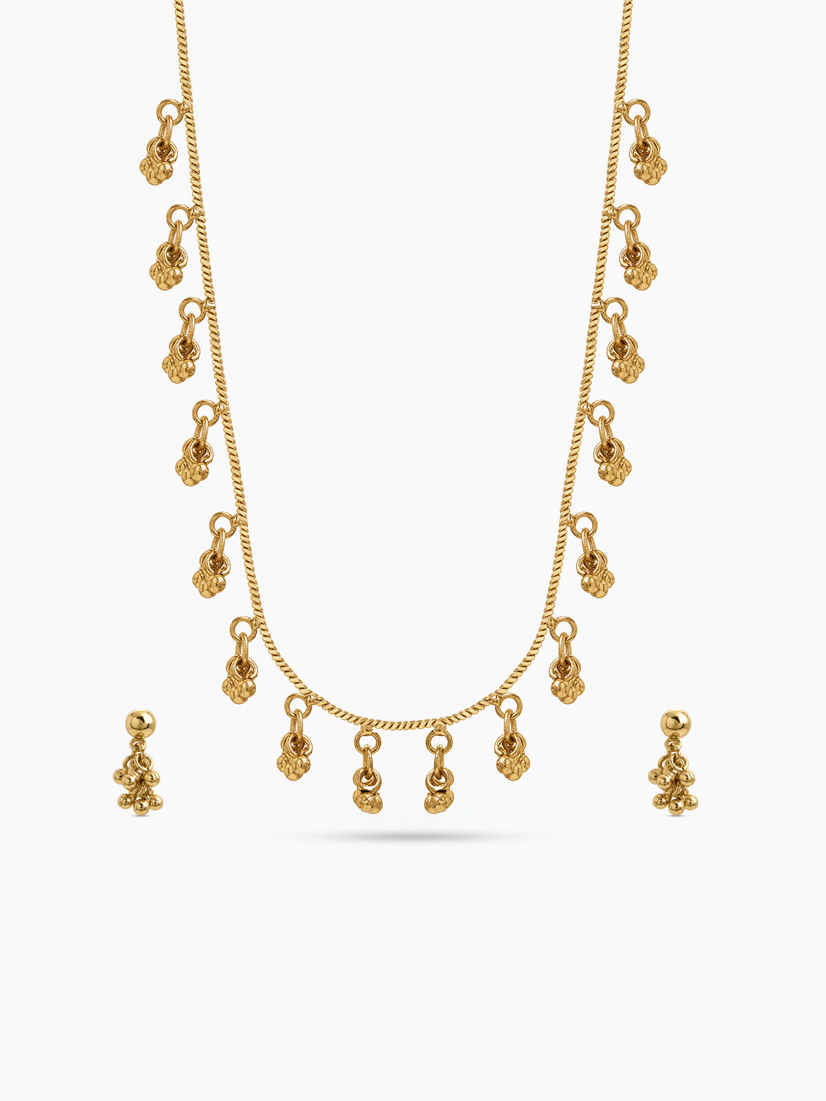 Gauri Bead Charms Gold Women's Jewelry Set Of 2 - Necklace & Earrings