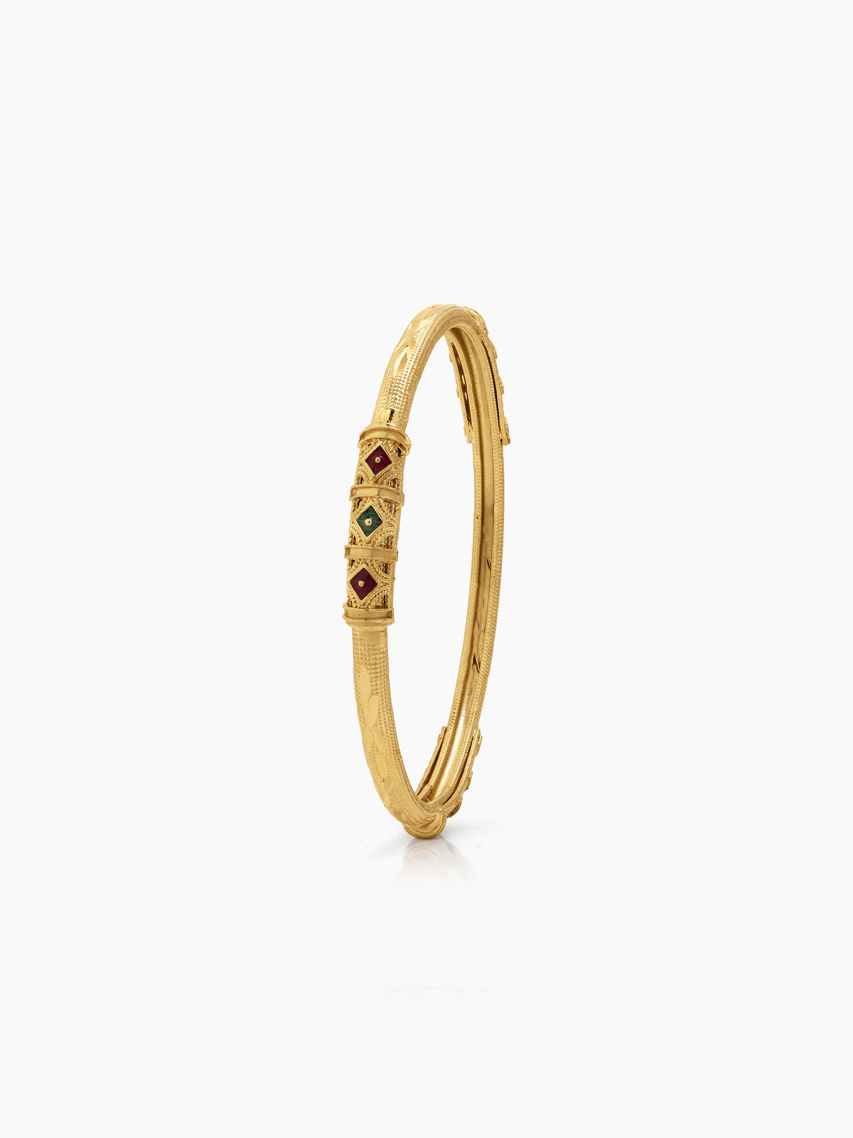 Heena Pink - Green Gold Set Of 4 Women's 2/4, 2/6, 2/8 Bangles