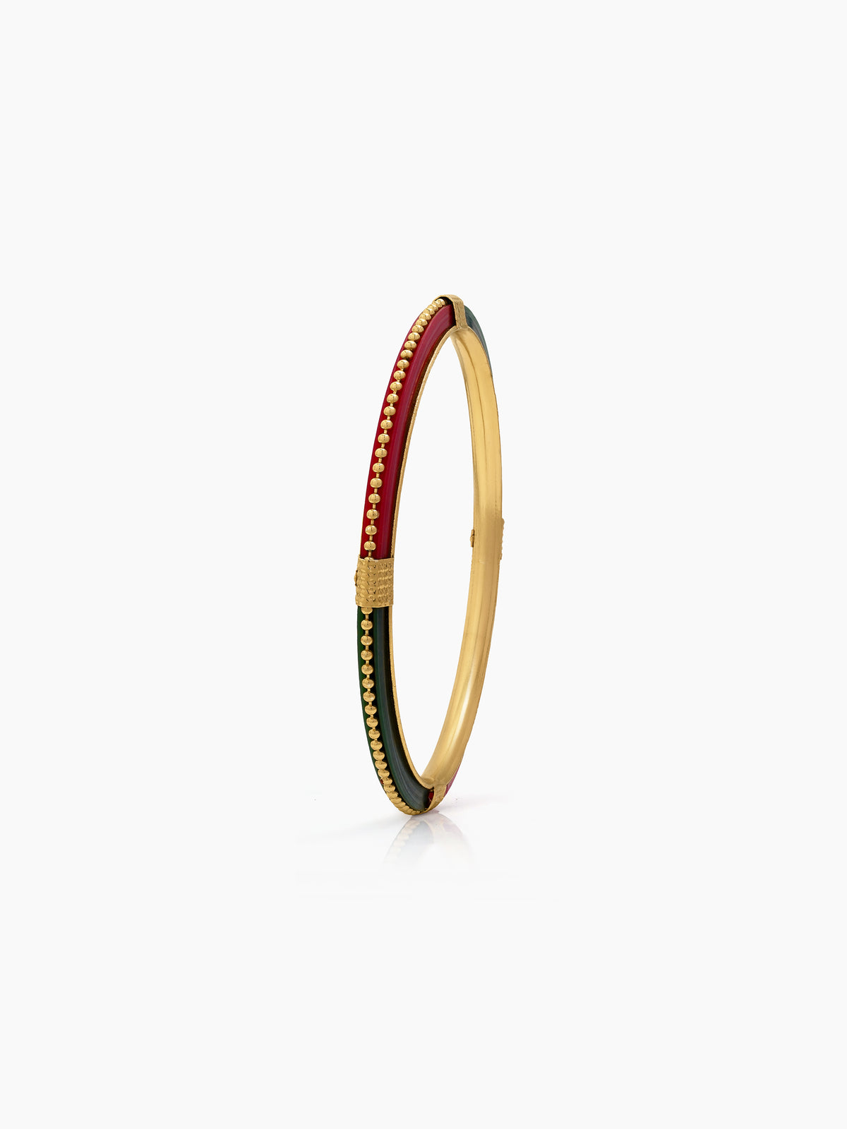 Jeevika Red-Green Multicolour Gold Set Of 4 Women's 2/4, 2/6, 2/8 Bangles