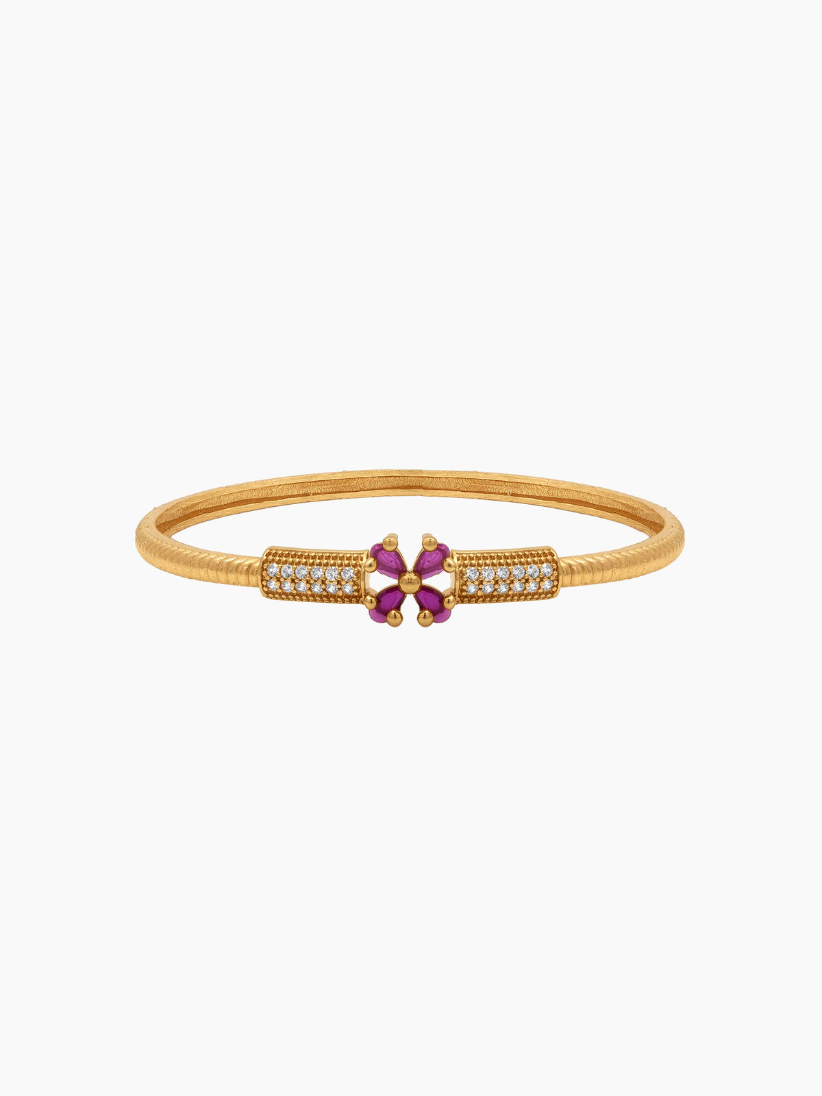 Kanika Pink Floral Gold Women's Bangles (Set Of 2)