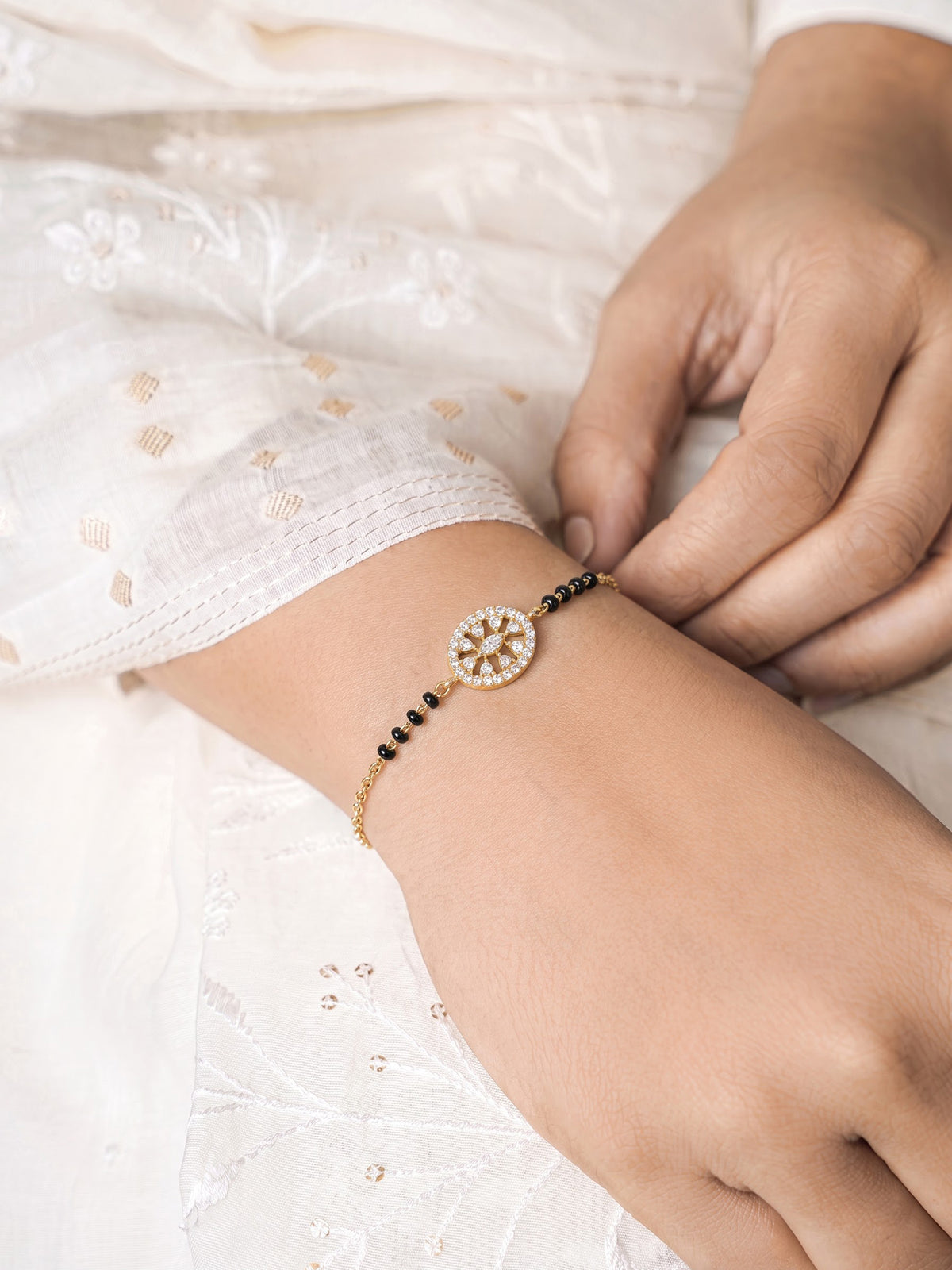 Kasak Floral 18K Gold Plated Mangalsutra Bracelet
