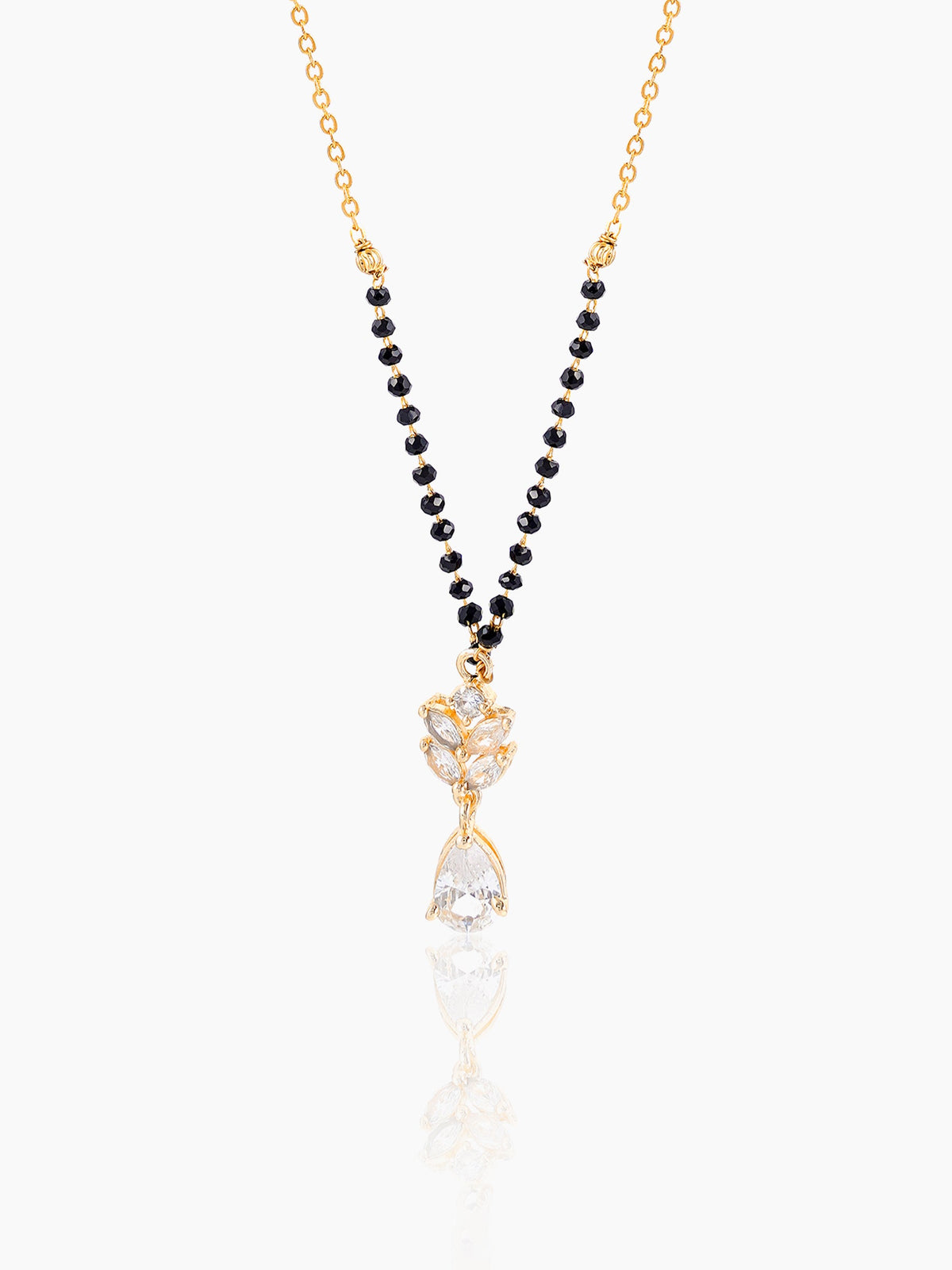 Kasturi Diamond Drop Solitaire 18K Gold Plated Mangalsutra