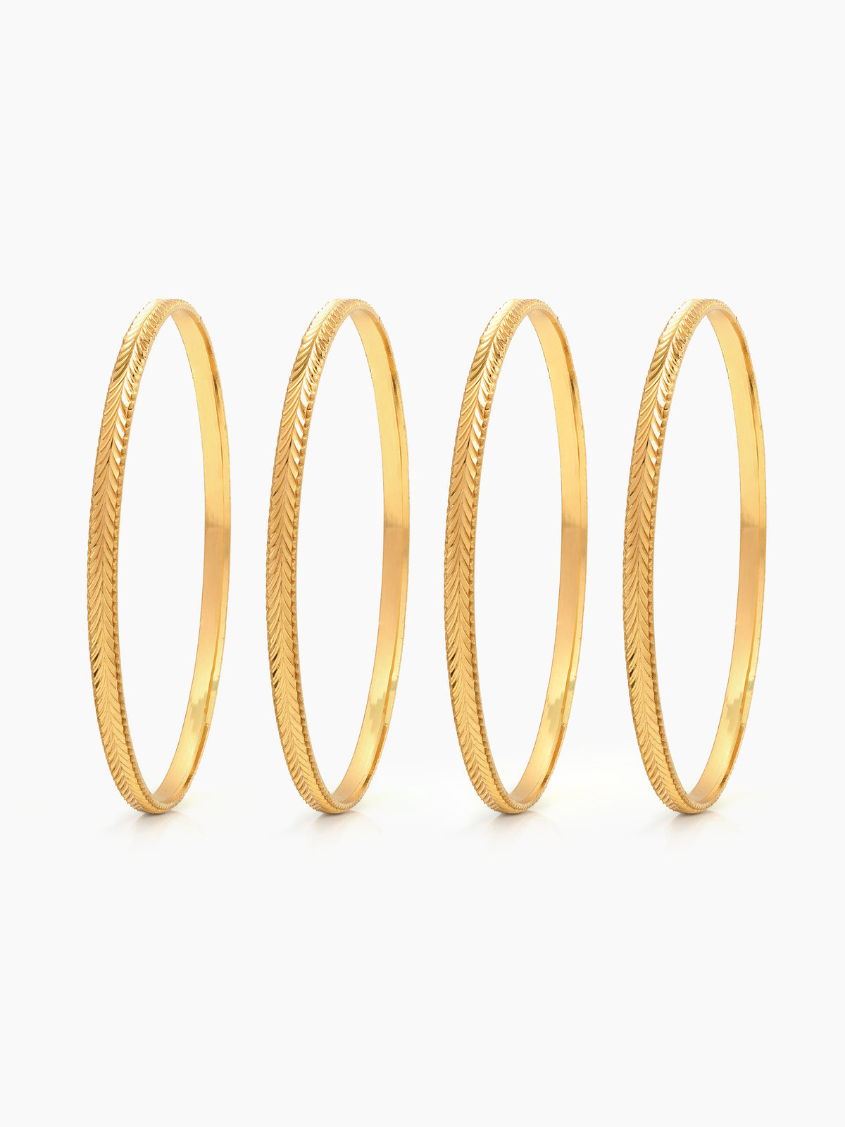 Kavisha Textured Gold 2/4, 2/6, 2/8 Women's Bangles (Set Of 4)