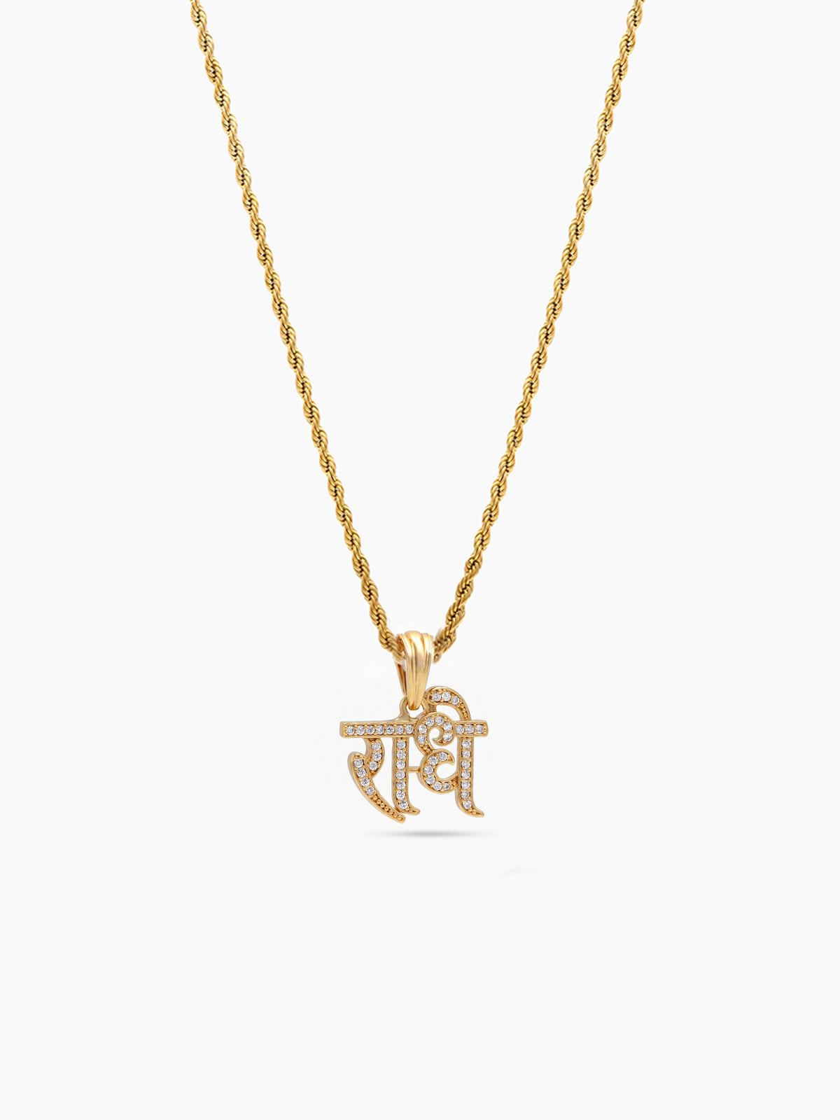 Keshav Radhe Diamond Gold Men's Rope Chain Pendant Necklaces
