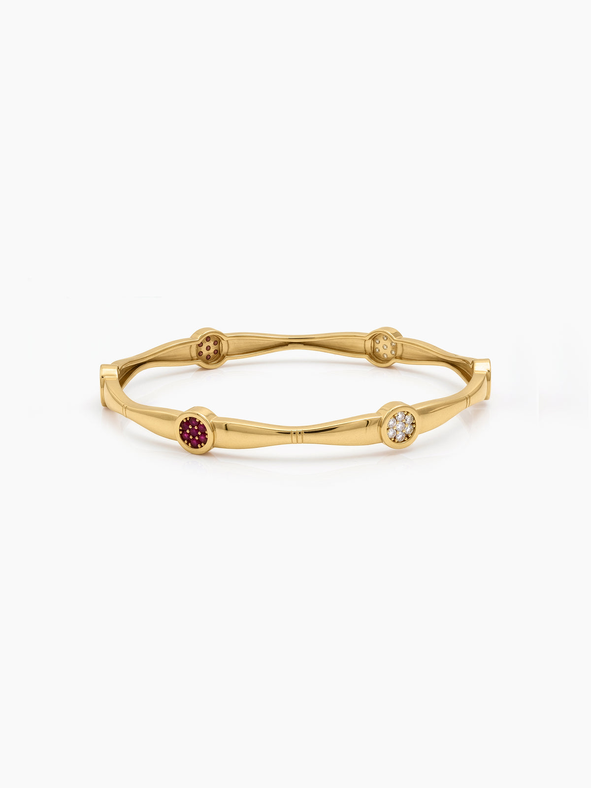 Malini Pink White Diamond Crystal Dot Gold Set Of 2 Women's 2/4, 2/6, 2/8 Bangles