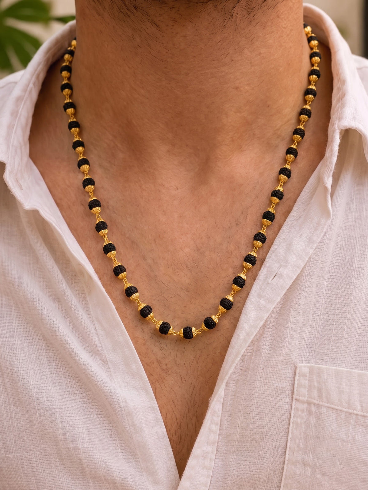 Moksh Rudraksh Gold Men's Chains