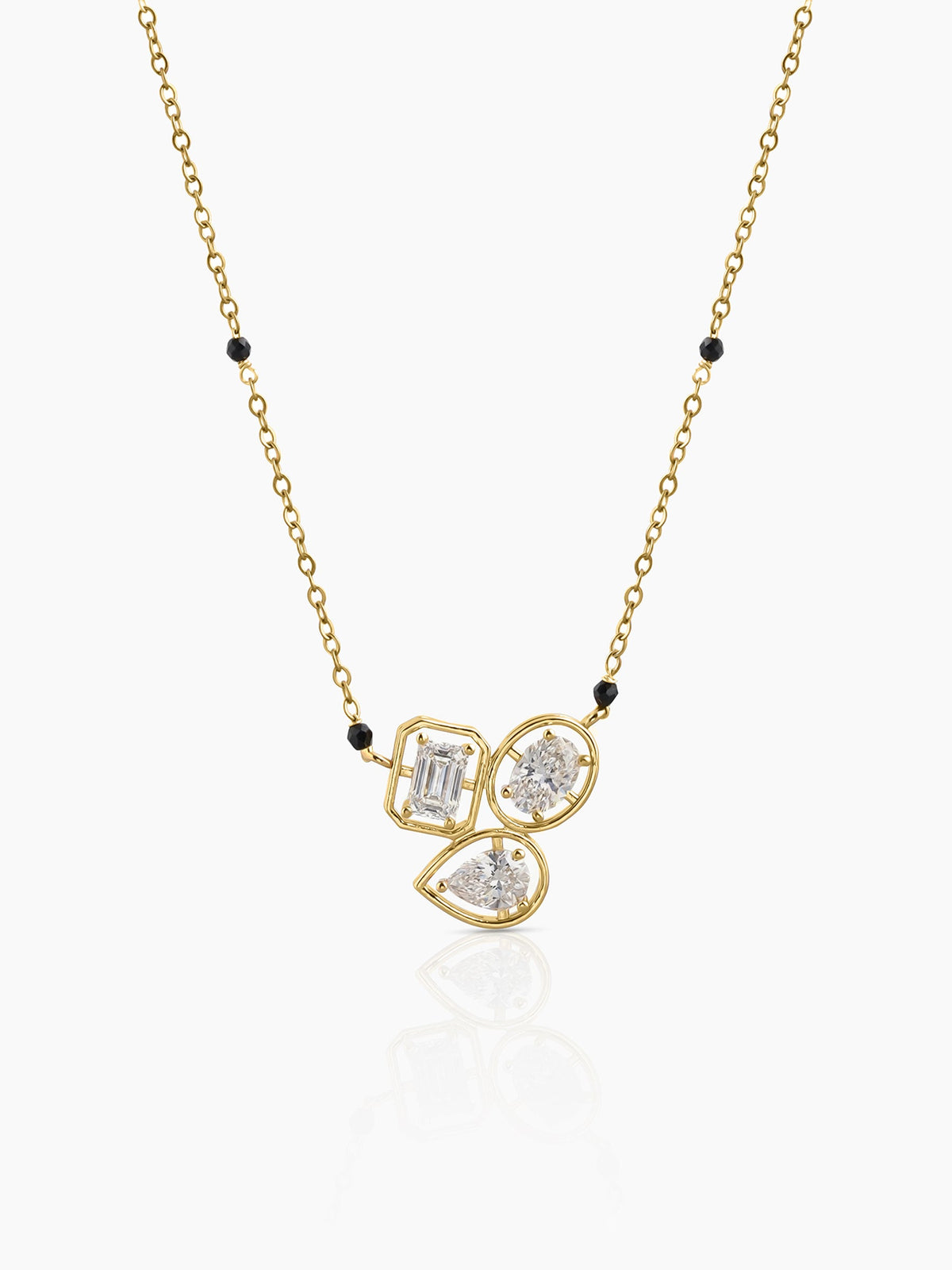 Nivara Trio Solitaire 18K Gold Tone
Plated Diamond Mangalsutra