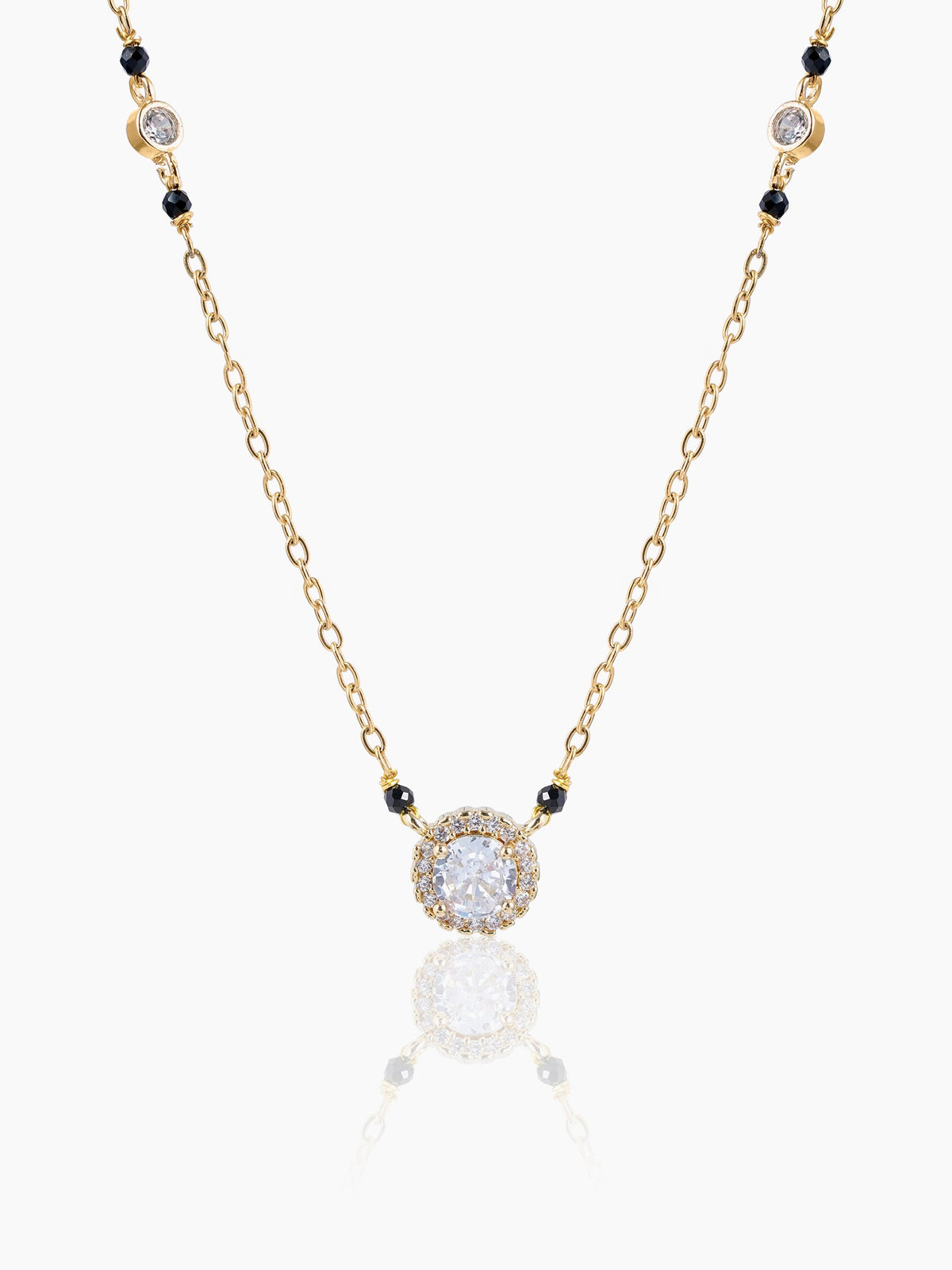 Nyra Diamond Solitaire 18K Gold Plated Mangalsutra