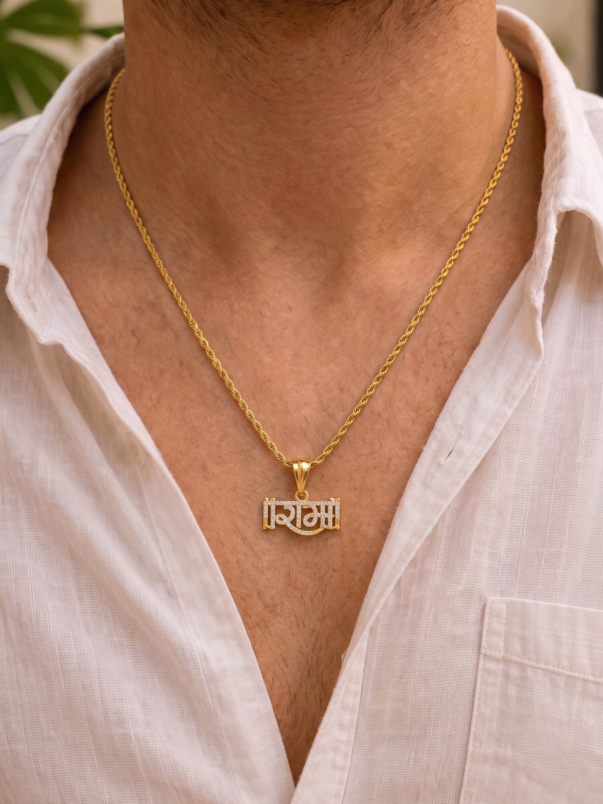 Raghu Ram Diamond Gold Men's Rope Chain Pendants