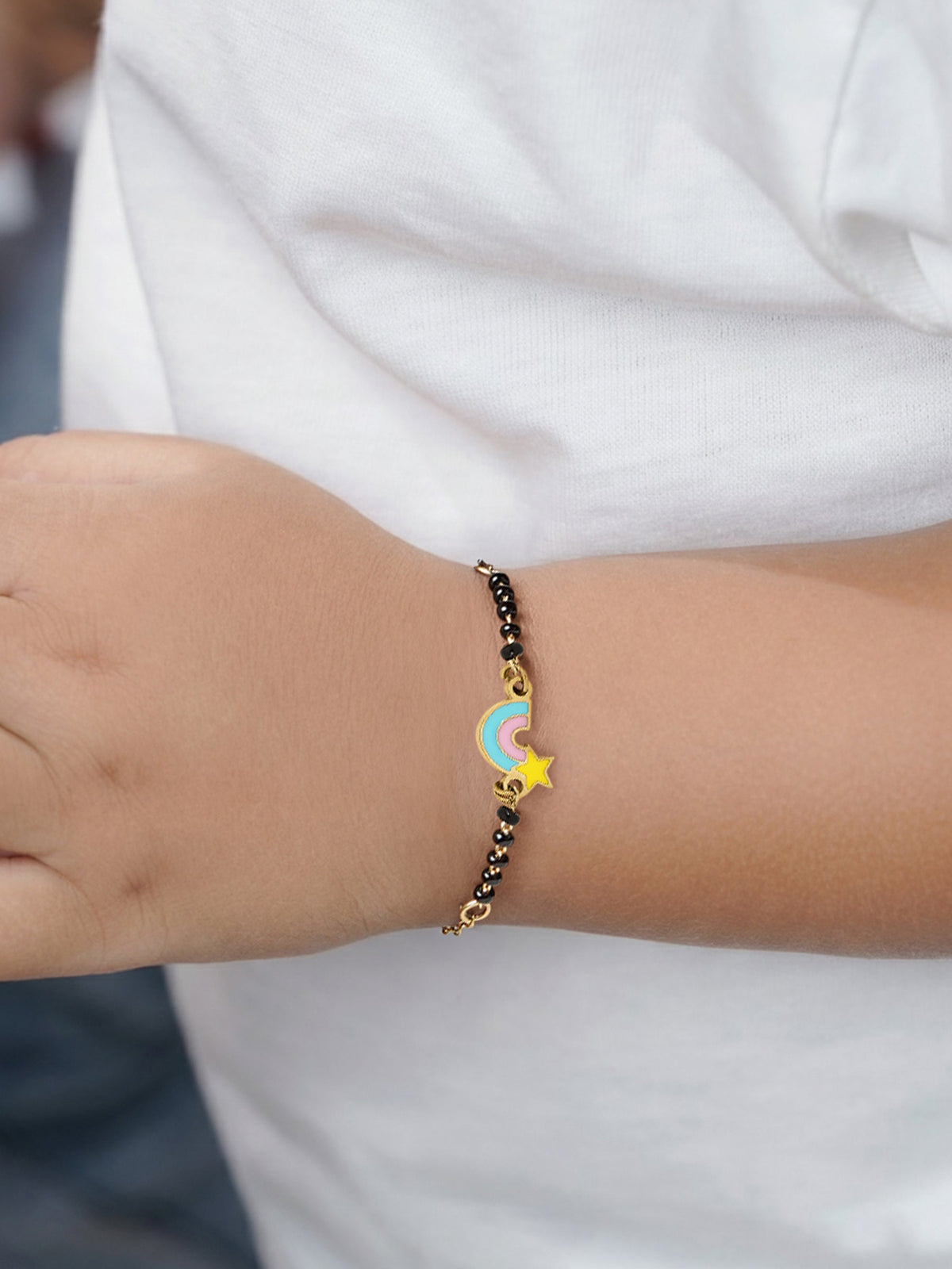 Rainbow Star Charm 18K Gold Plated Kid's Nazariya Bracelet