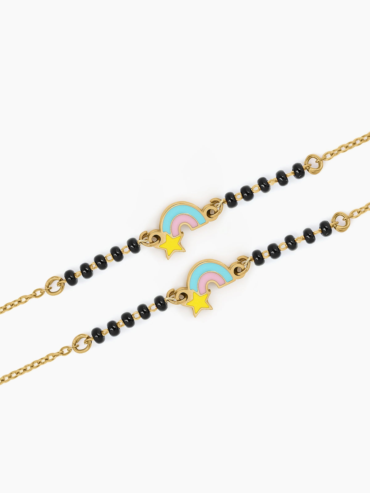 Rainbow Star Charm 18K Gold Plated Kid's Nazariya Bracelet