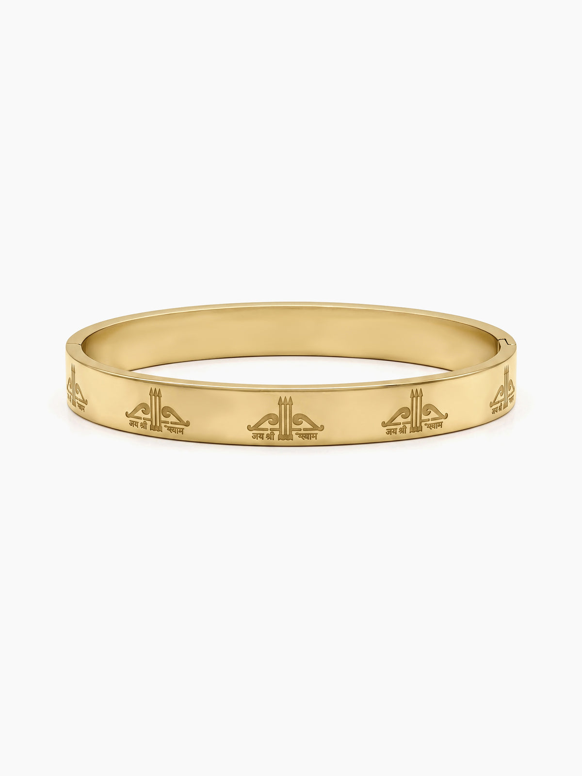 Ram Dhanush Gold Men's Solid Kada Bracelets