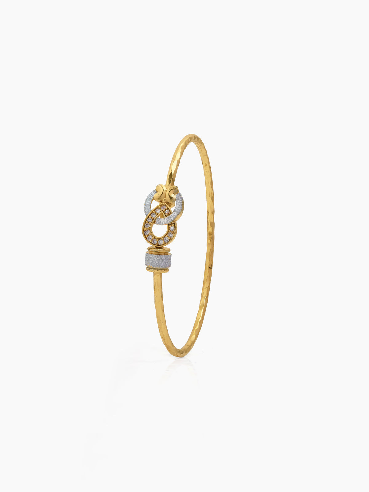 Rani Diamond Gold - Silver Dual-Tone Infinity Loop Set Of 2 Women's 2/4, 2/6, 2/8 Cuff Bangles