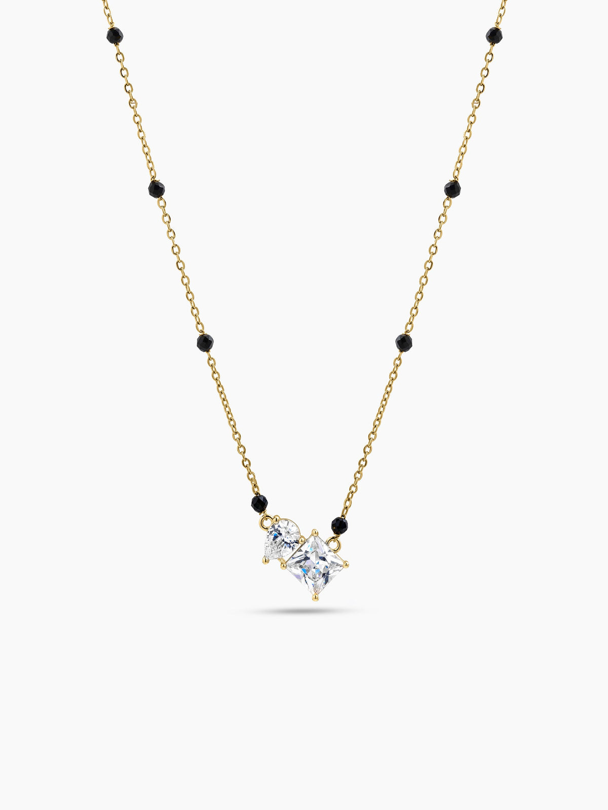 Renuka Pear Diamond Solitaire 18K Gold Plated Women's Chain Pendant Mangalsutra Necklace
