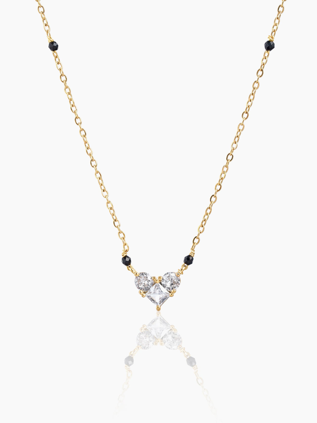 Rivana Trio Diamond Heart Sihouette 18K Gold Plated Mangalsutra