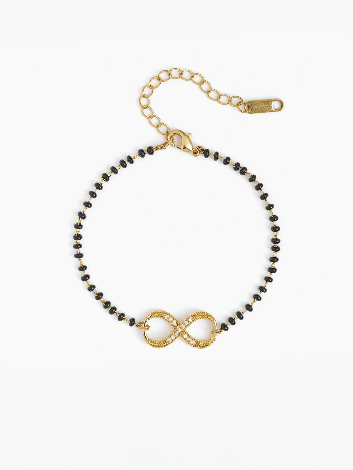 Riyana Infinity Charm 18K Gold Plated Mangalsutra Bracelet