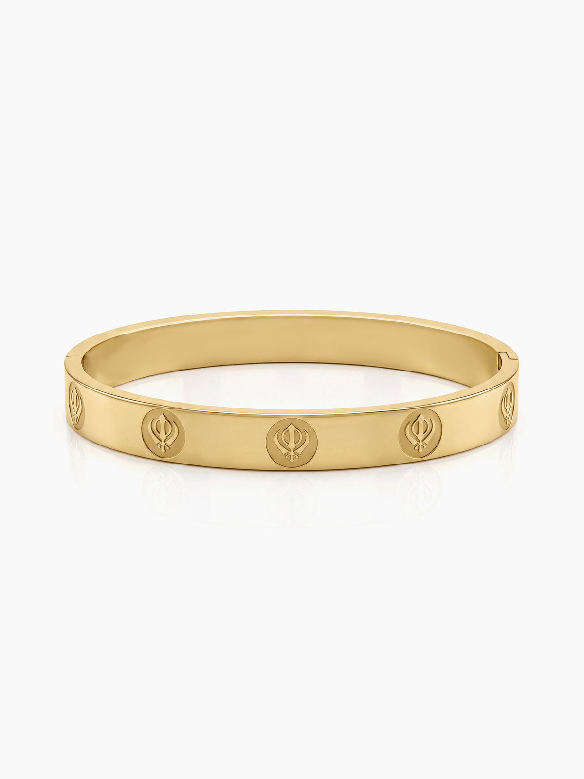 Satnam Khanda Gold Men's Solid Kada Bracelets