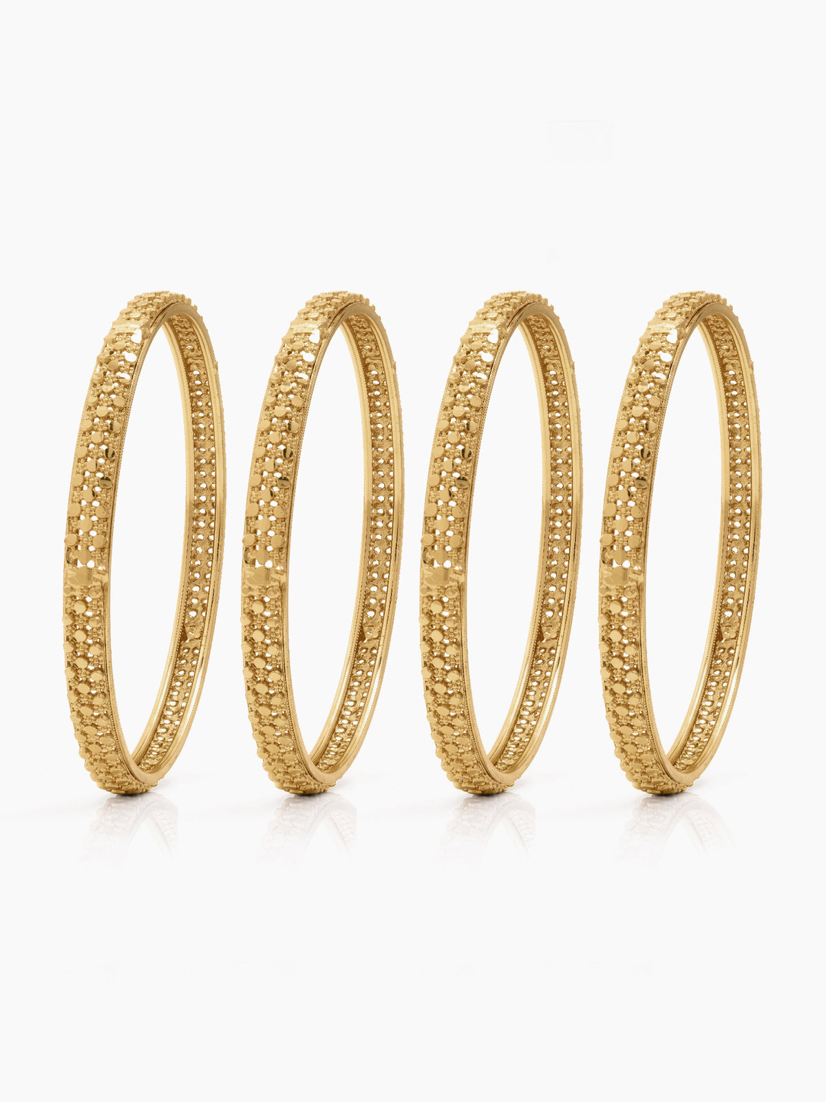 Suhani Textur Gold Set Of 4 Women's 2/4, 2/6, 2/8 Bangles