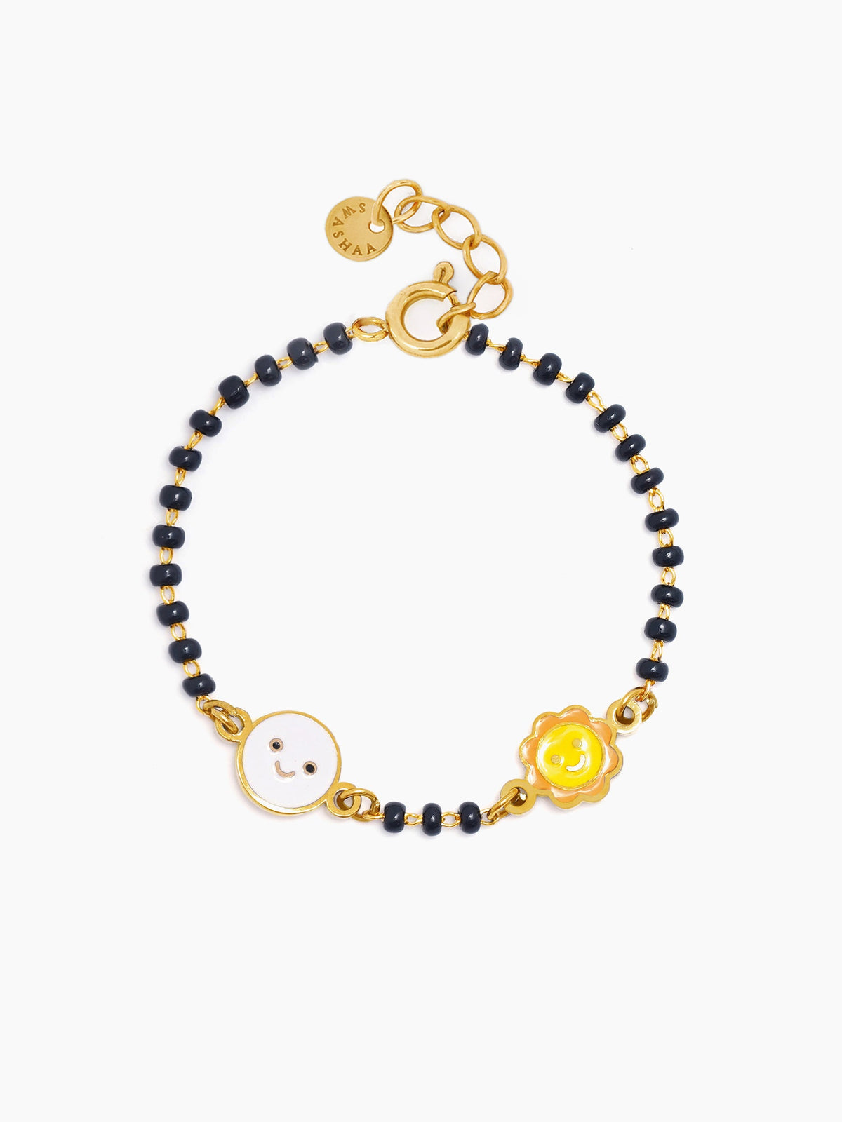 Sun & Moon Charms 18K Gold Plated Kid's Nazariya Loose Bracelet