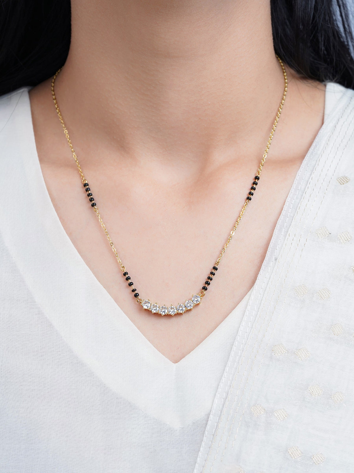 Tanisi Diamond Bar 18K Gold Plated Mangalsutra