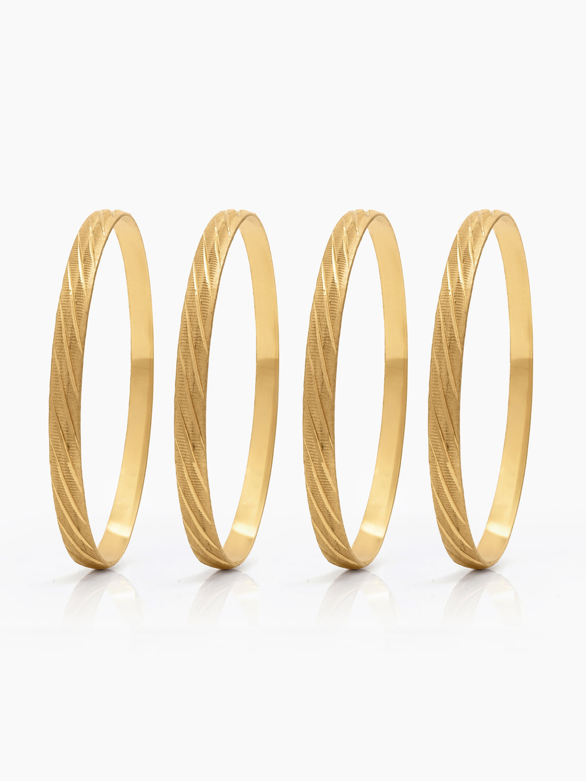 Tanvika Texture Gold Set Of 4 Women's 2/4, 2/6, 2/8 Bangles