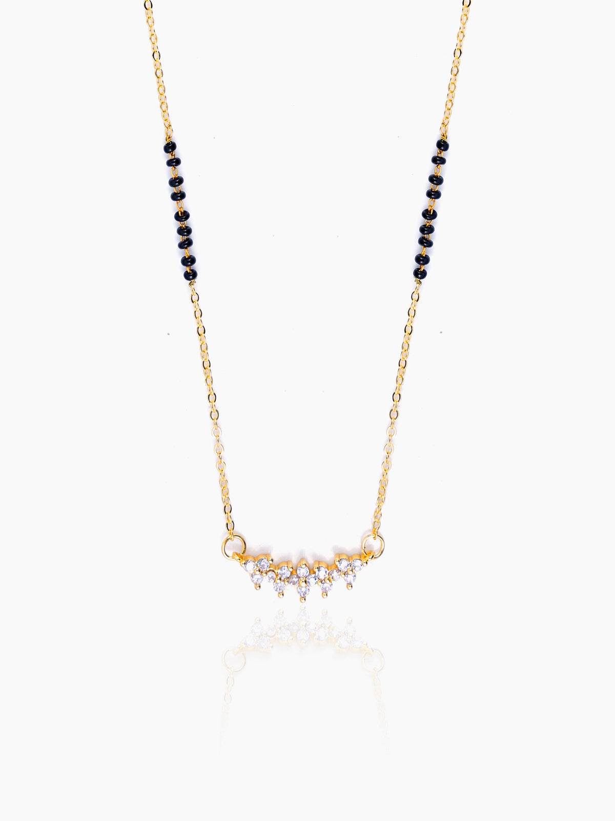Tarini Sparkling Diamonds 14K Gold Plated Mangalsutra