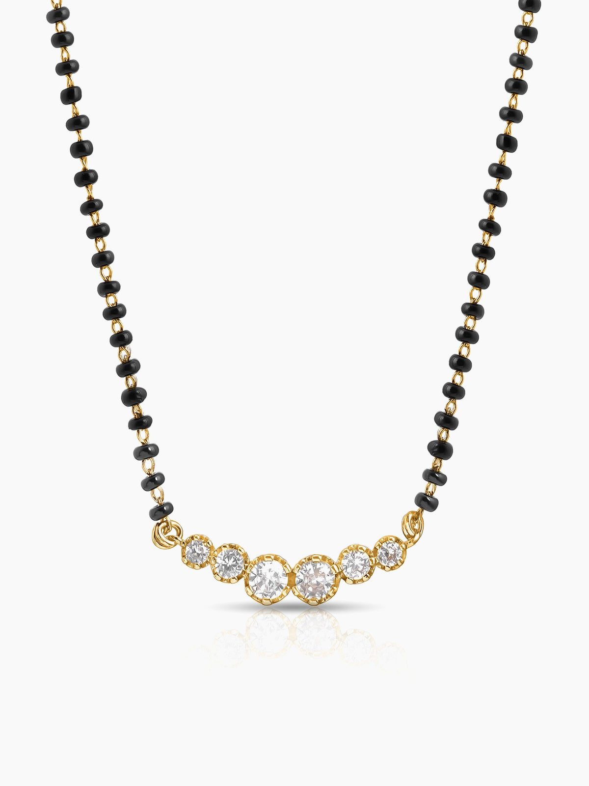 Tesha Round CZ Diamond Bar 18K Gold Plated Mangalsutra