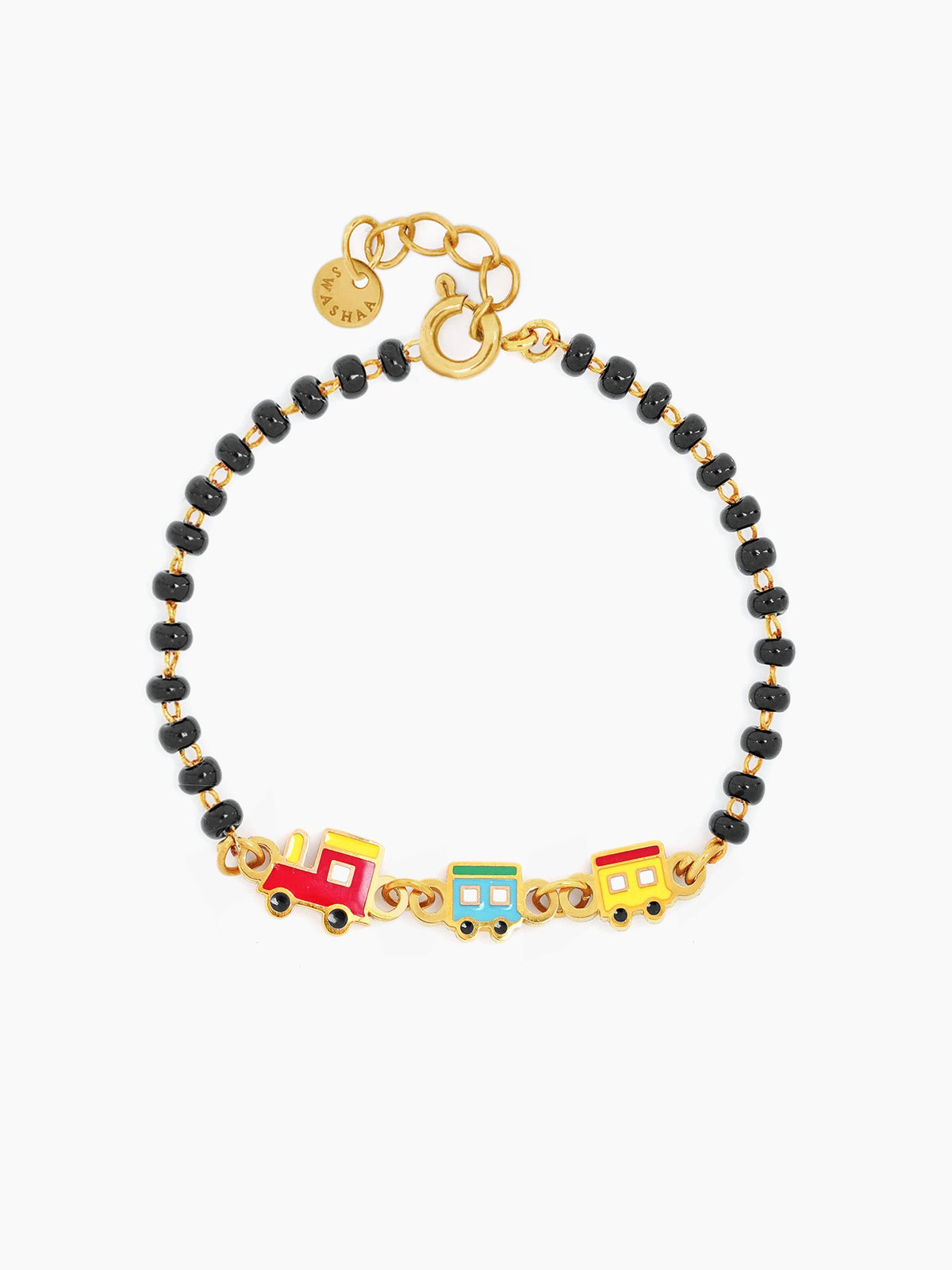 Toy Train Charms 18K Gold Plated Kid's Nazariya Loose Bracelet