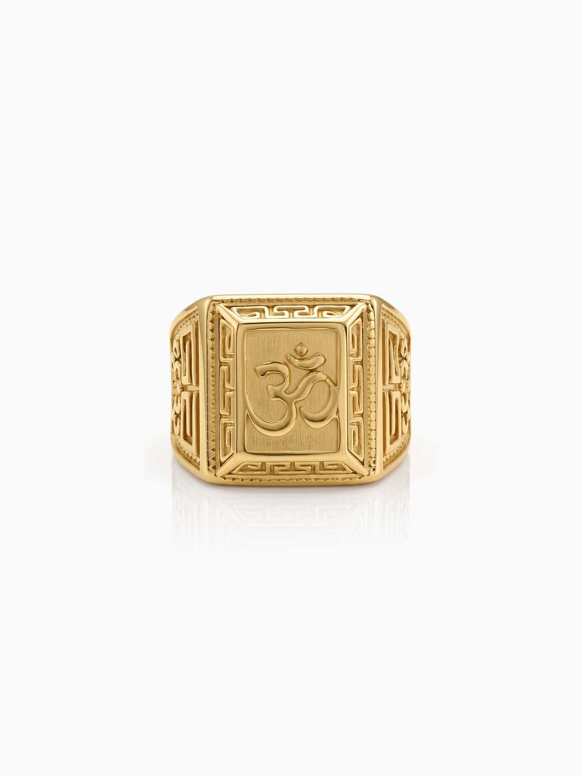 Trilok Om Signet Gold Men's Rings