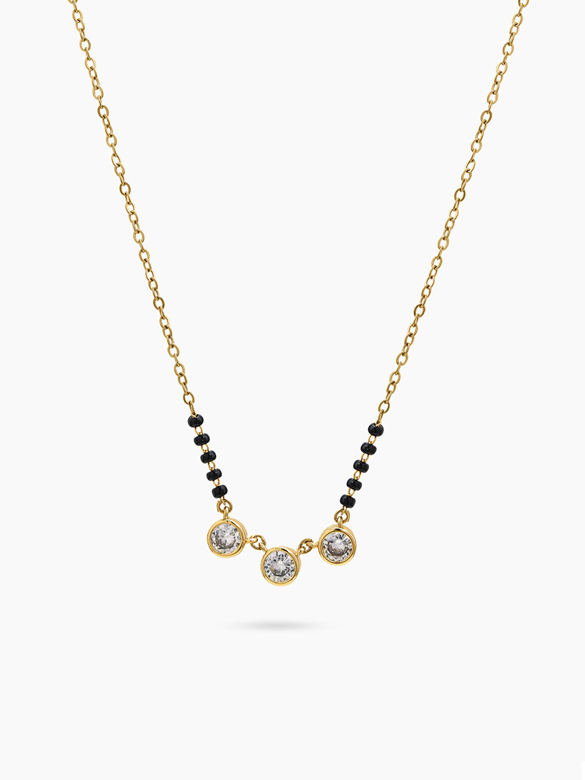 Trinika Solitaire 18K Gold Plated Women's Mangalsutra Necklace