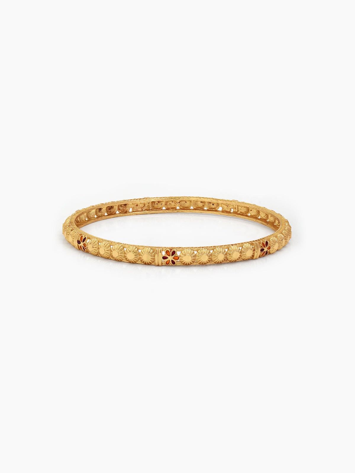 Vaani Sunflower Motif Gold Set Of 4 Women's 2/4, 2/6, 2/8 Bangles