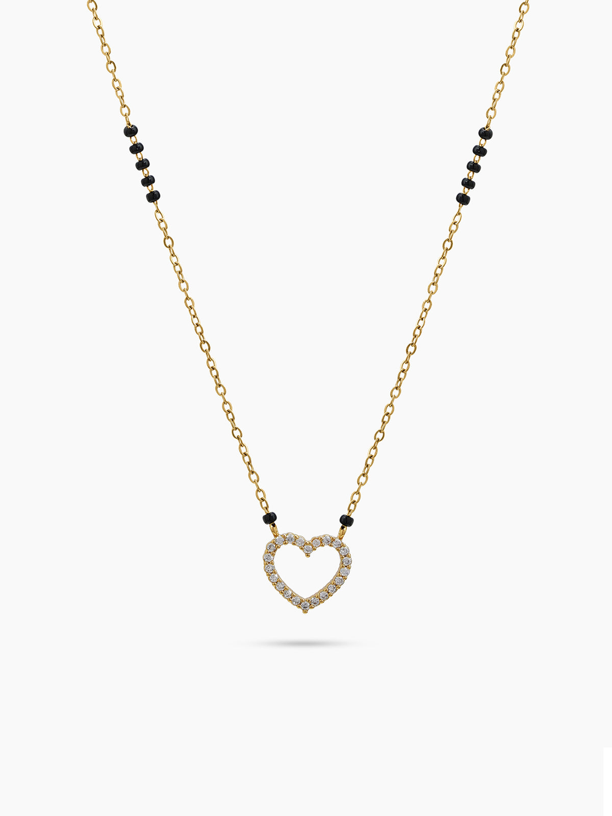 Varelle Diamond Heart 18K Gold Plated Women's Mangalsutra Necklace