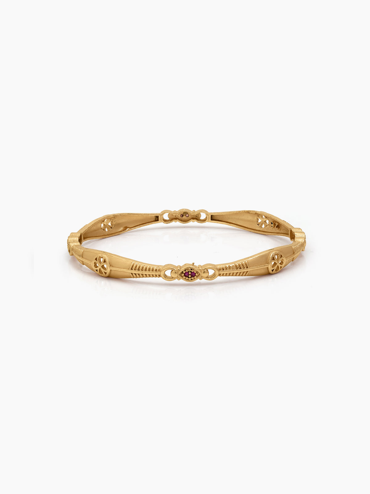 Vidhi Pink Floral Loop Gold Set Of 2 Women's 2/4, 2/6, 2/8 Bangles