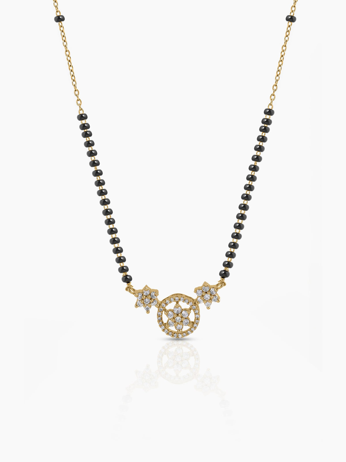 Vrashi Shimmering Cubic Zirconia Diamond Charms 18K Gold Plated Mangalsutra