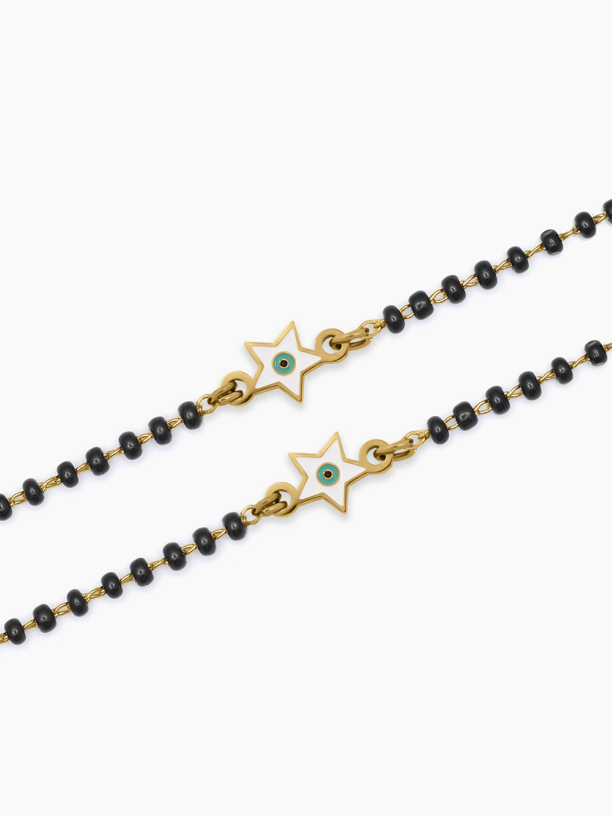 Wish Star Evil Eye Charm 18K Gold Plated Kid's Nazariya Bracelet