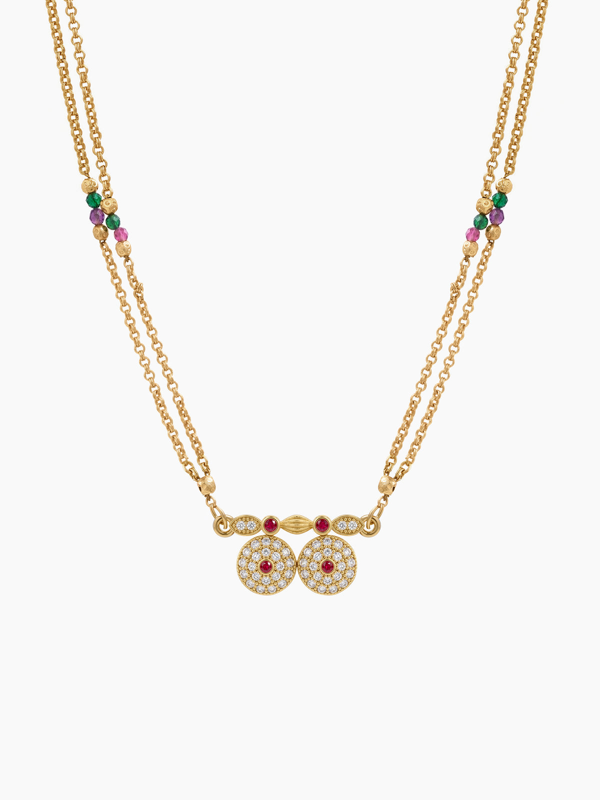 Yamini Twin Diamond Gold Women's Mangalsutra Necklace