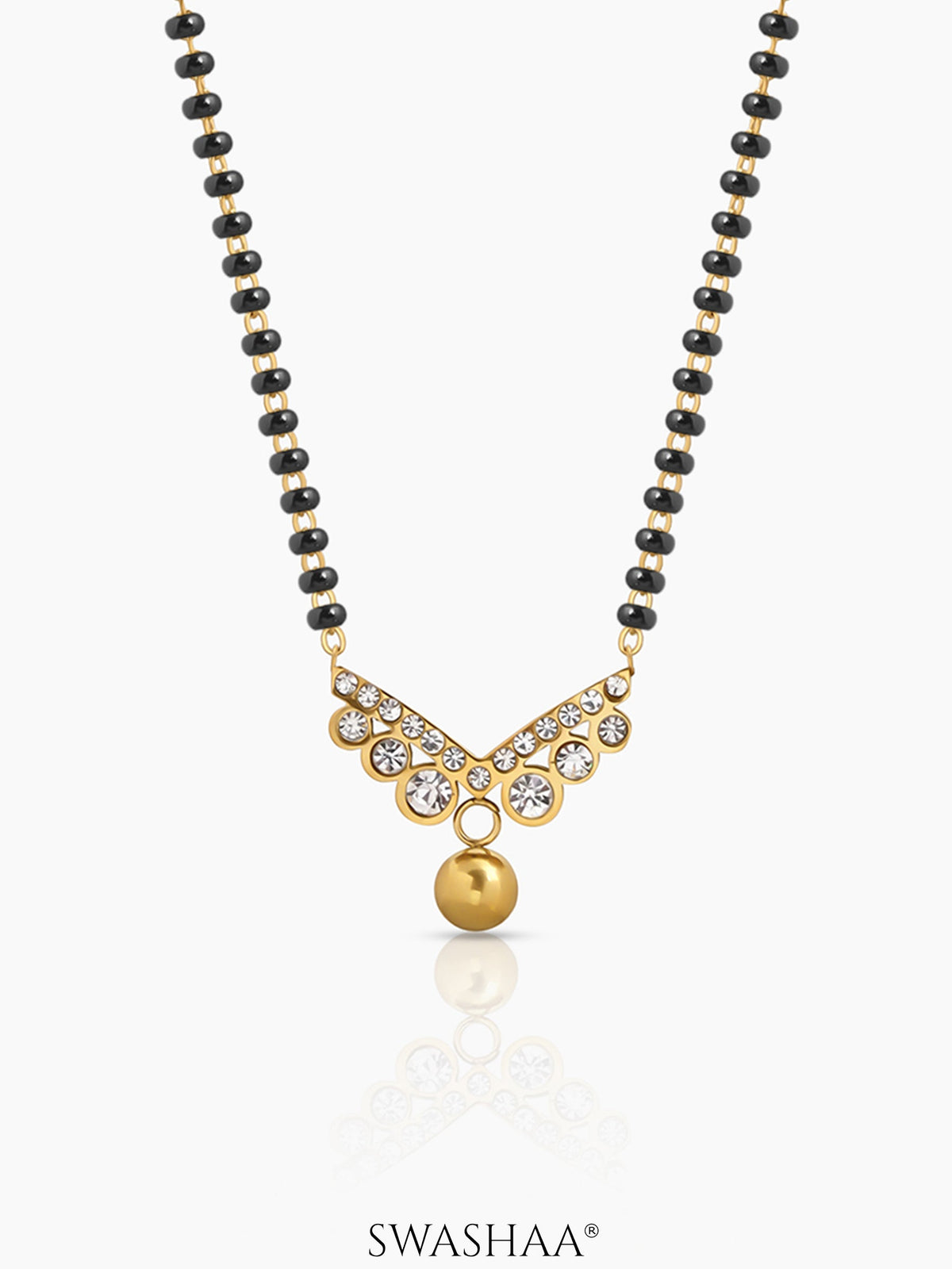 Zenobia Bar Pendant 18K Gold Plated Women's Mangalsutra Necklace