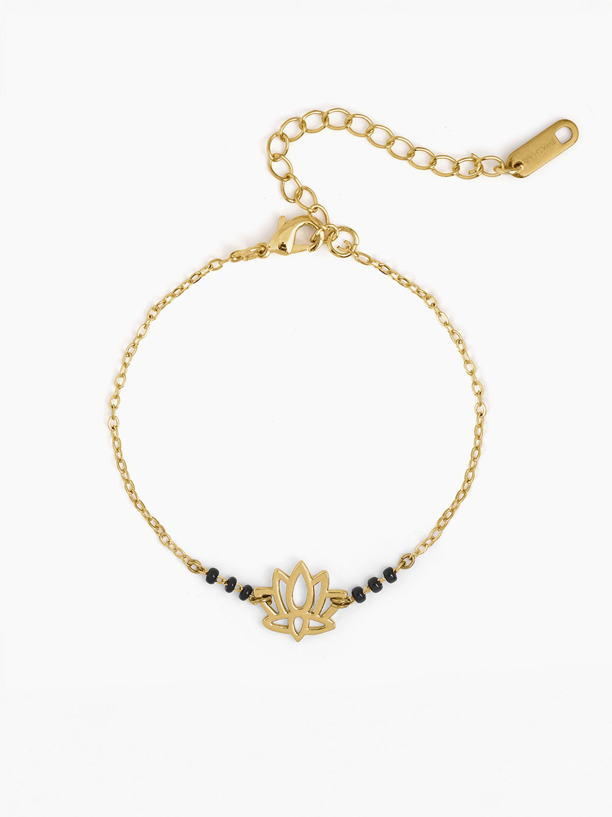 Aaradhya Lotus Motif 18K Gold Plated Mangalsutra Bracelet