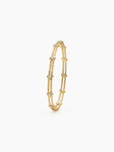 Aarika Link Frame Diamond Solitaire Gold Set Of 2 Women's 2/4, 2/6, 2/8 Bangles