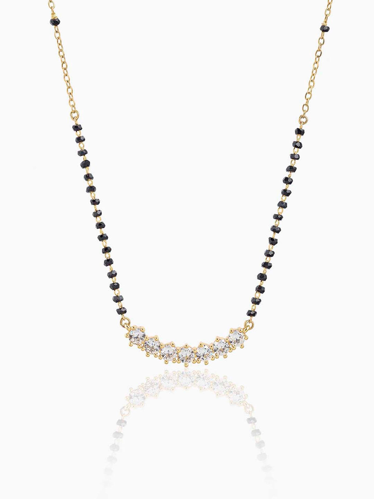 Aarna Sparkling Diamond 14K Gold Plated Mangalsutra