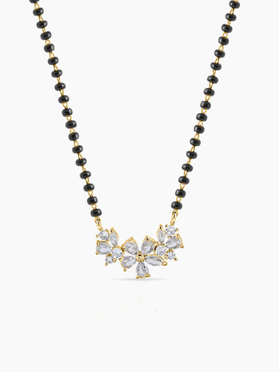 Aira Diamond Floral Cluster 18K Gold Plated Mangalsutra