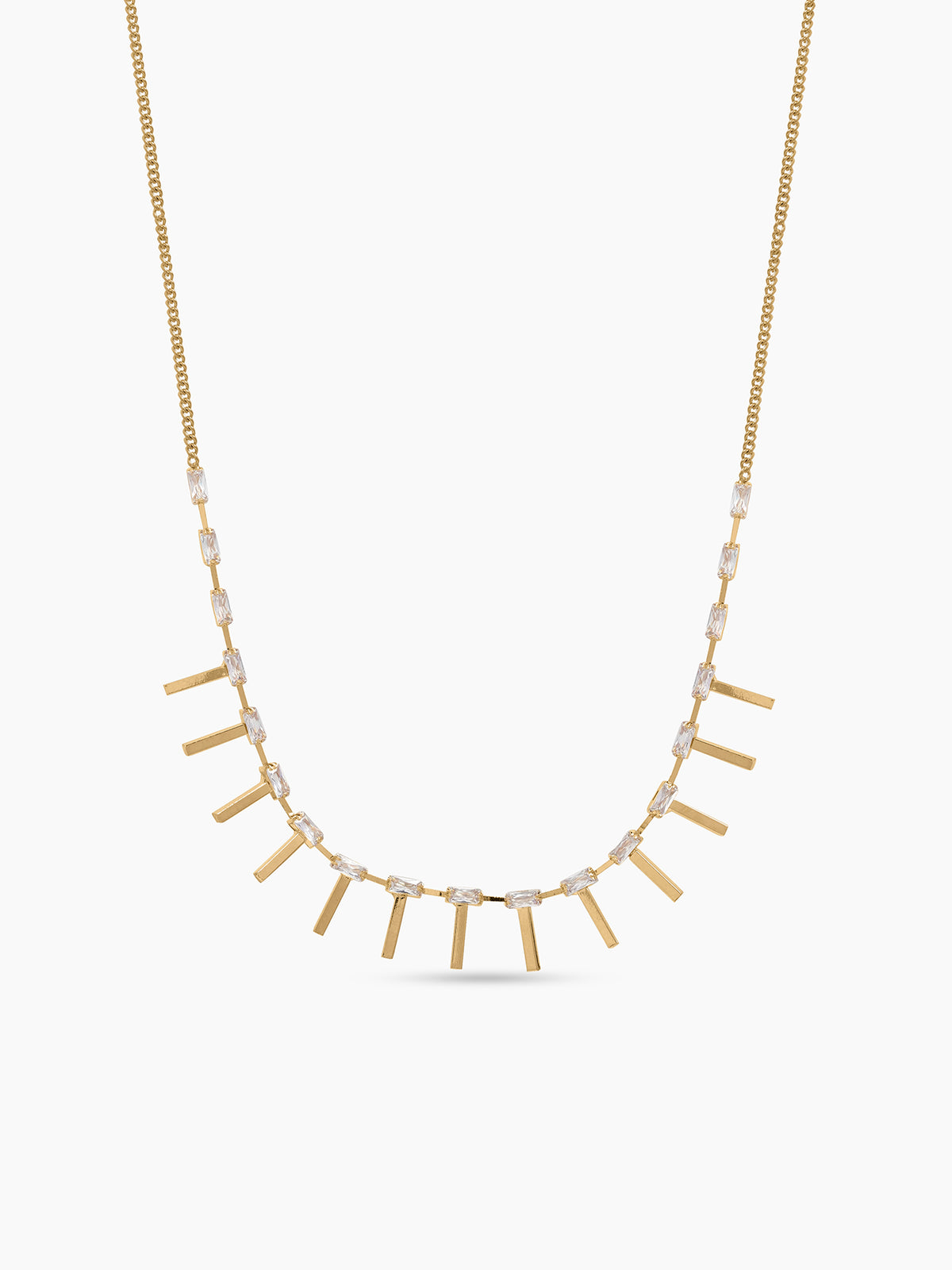 Amrita  Baguette Diamond Charm Gold Women's Chain Pendant Necklace