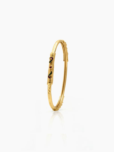 Anamika curved red-green Gold Set Of 2 Women's 2/4, 2/6, 2/8 Bangles